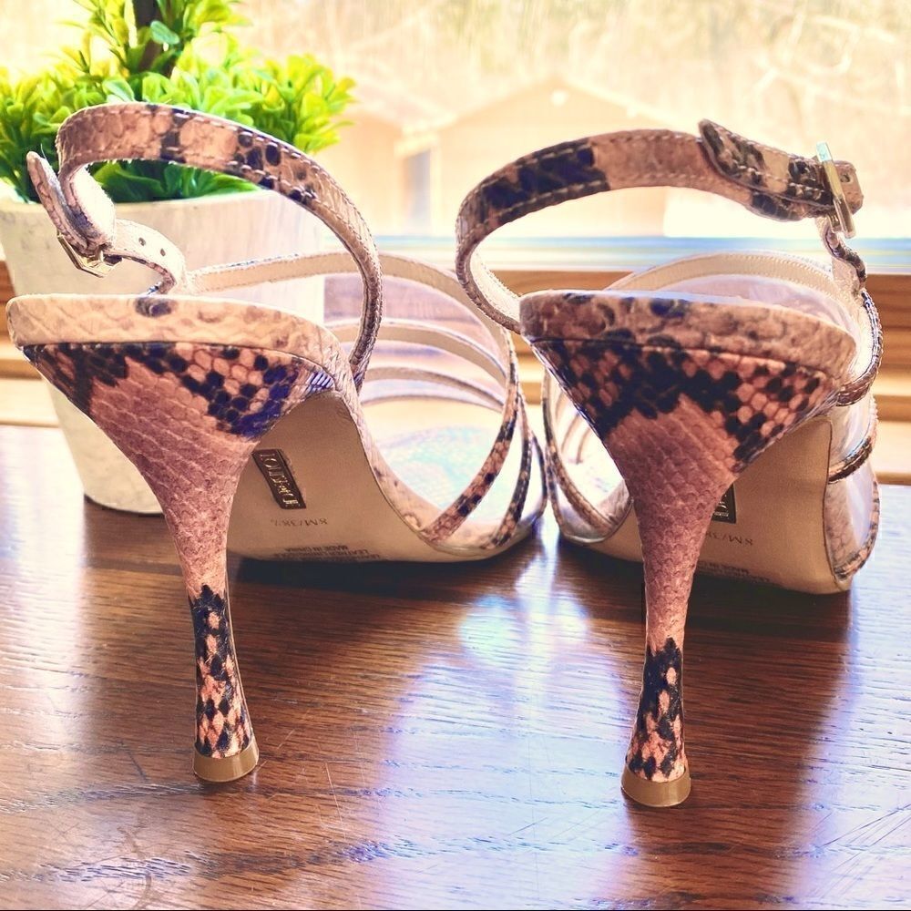 NEW LOUISE ET CIE SNAKE SKIN NABILA STRAPPY SLING BACKS 8M - Picture 15 of 16